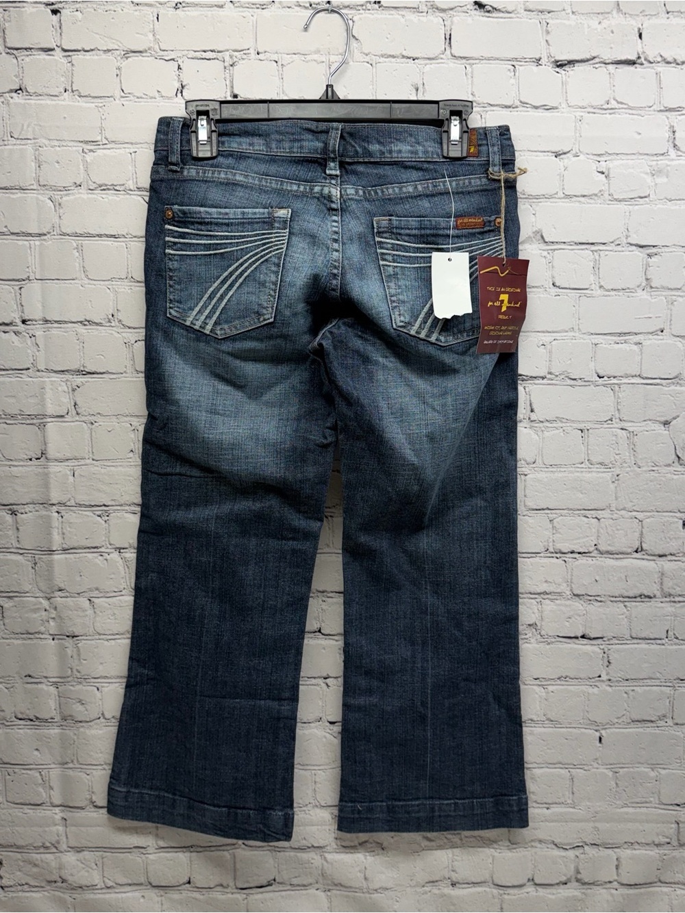 7 For All Mankind Cropped Dojo Jeans size 27 washed blue NWT